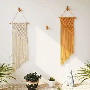 Urban Outfitters 2 Pcs Boho Macrame Tapestries Wall Hanging Decor